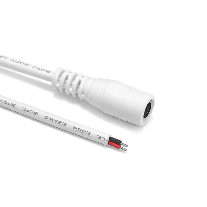 22AWG 45cm White DC Pigtail Cable 12V 3A Female Barrel Jack by 54Grid - Renewable Energy Store