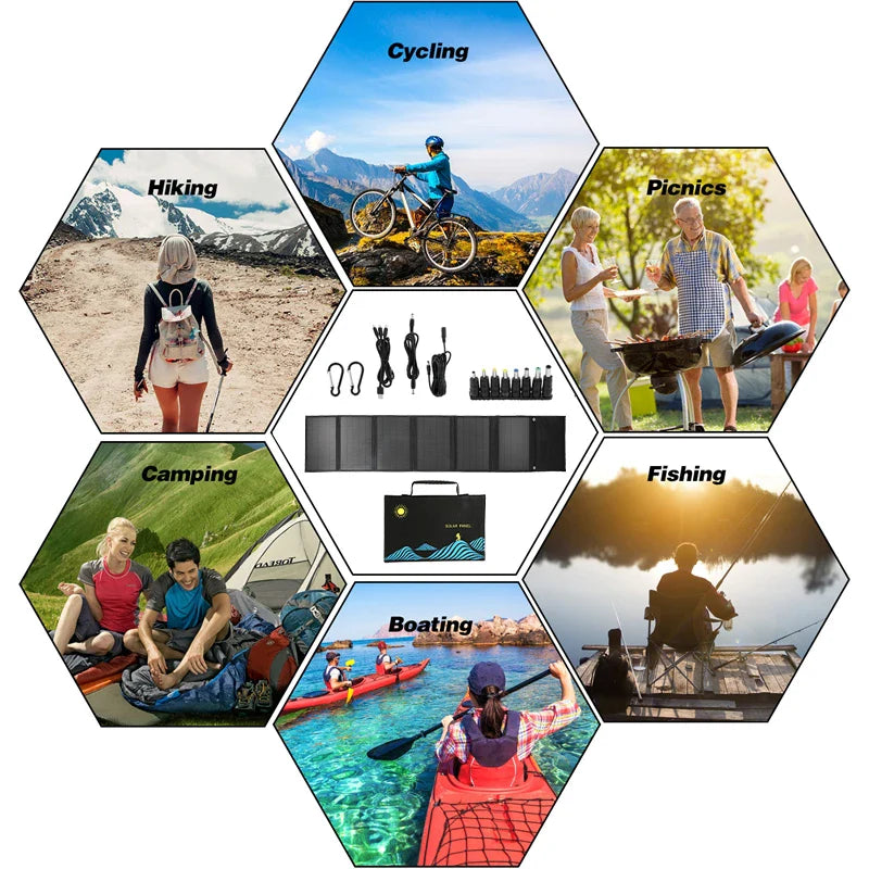 Solar Panel Portable Folding 1000W Bag USB+DC Output Solar Charger Outdoor Power Supply - 54Grid - Renewable Energy Store