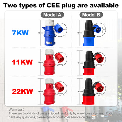 feyree Type2 EV Charger EVSE Wallbox 22KW 11KW 3P Smart APP Wi-Fi Control  7KW 32A 1P Setting Current & Charging Time for EV Car