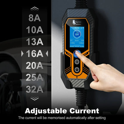 feyree EV Charger TS-NACS Socket 32A 7KW APP Control EVSE Portable Charger Box Holder Adapter Gift for Tesla Car Models 3/Y/S/X