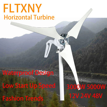 3000W 5000W Windmill 12v 24v 48V New Energy 3 5 6 Blades Wind Turbine Generator Free MPPT Controller For Homeuse Street Lamps by 54Grid - Renewable Energy Store