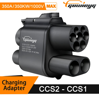 GUWIEYG CCS2 to CCS1 Adapter 500A 500kW From CCS2 to CCS1 DC+AC Electric Vehicle Charger DC 1000V Fast Ev Charging Adapter