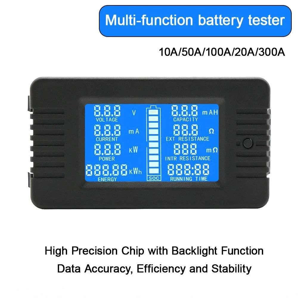 PZEM-013 DC 0-200V 10A 50A 100A 200A Voltmeter Ammeter Car Battery Tester Capacity Resistance Electricity Voltage Meter Monitor by 54Grid - Renewable Energy Store