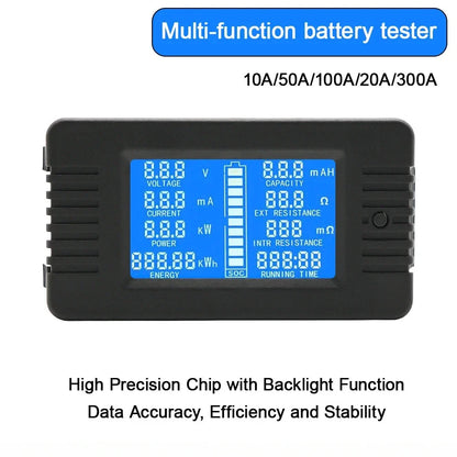 PZEM-013 DC 0-200V 10A 50A 100A 200A Voltmeter Ammeter Car Battery Tester Capacity Resistance Electricity Voltage Meter Monitor by 54Grid - Renewable Energy Store