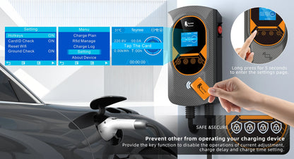 feyree GBT 22kW 32A Three Phase EV Wallbox Smart Dynamic Load Balance RFID Card APP Control EV Charging Station for Outdoor Use