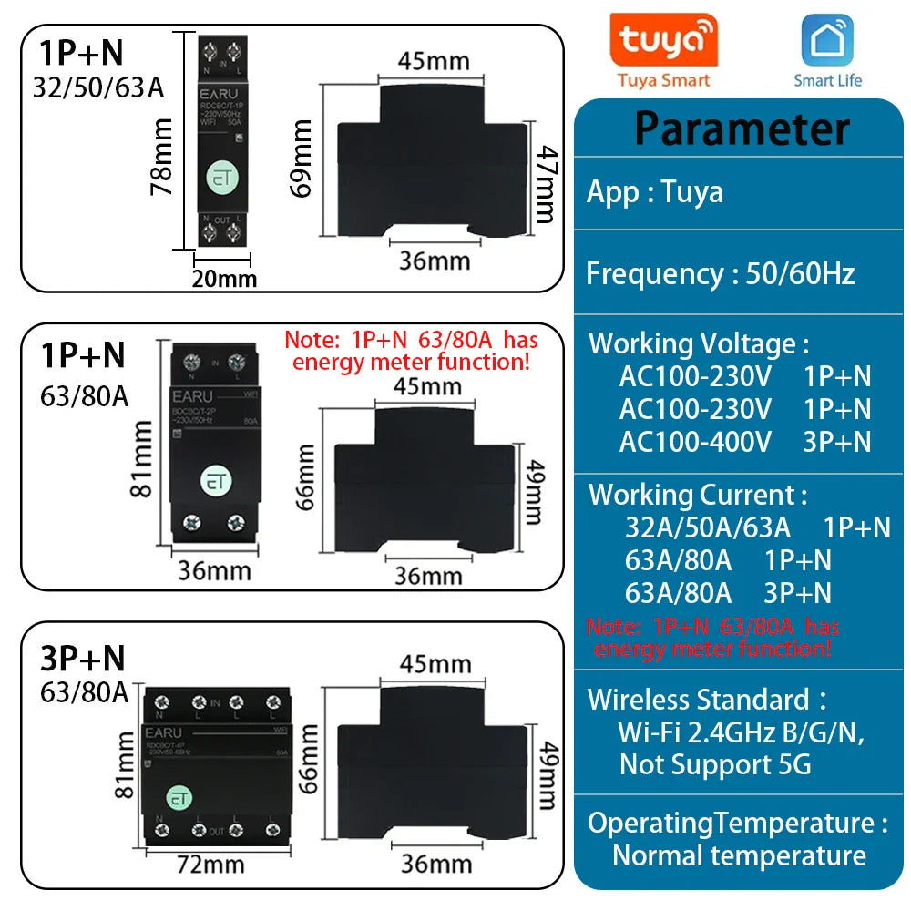 WIFI Circuit Breaker Smart Time Timer Breaker Relay Switch Voice Remote Control by Tuya eWeLink APP Smart House Alexa Google Hom by 54Grid - Renewable Energy Store