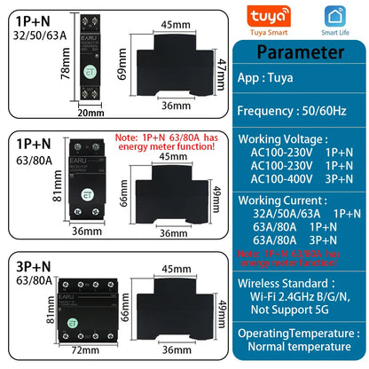 WIFI Circuit Breaker Smart Time Timer Breaker Relay Switch Voice Remote Control by Tuya eWeLink APP Smart House Alexa Google Hom by 54Grid - Renewable Energy Store