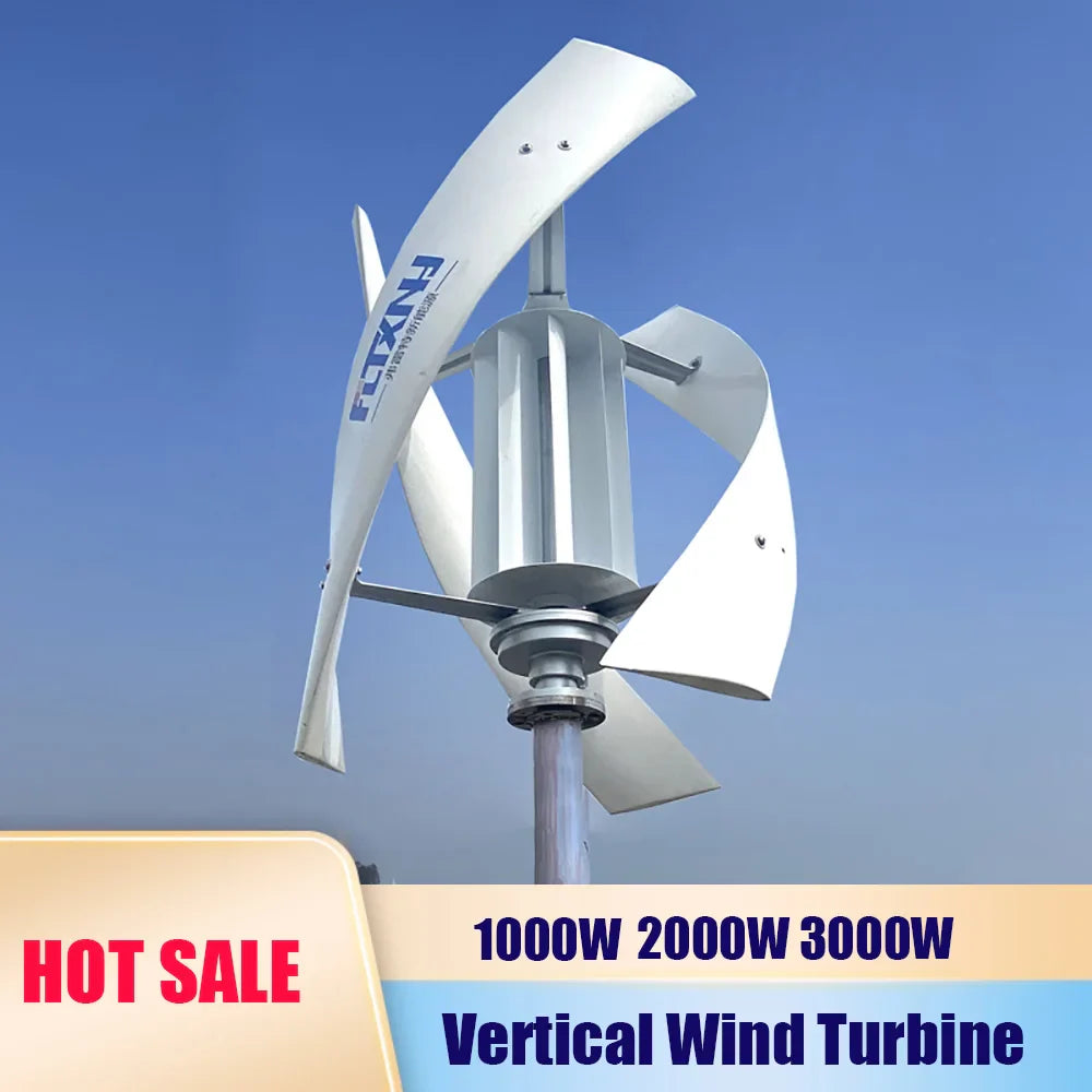 3000W Vertical Axis Wind Turbine 48v Alternative Energy Generator 220v AC Output Household Complete Kit with Controller - 54Grid - Renewable Energy Store