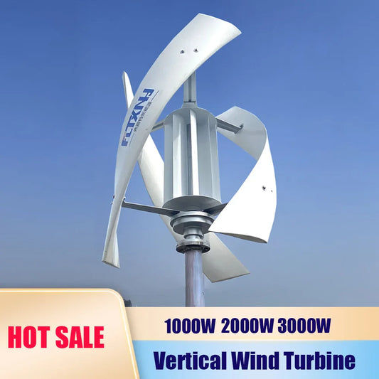 3000W Vertical Axis Wind Turbine 48v Alternative Energy Generator 220v AC Output Household Complete Kit with Controller - 54Grid - Renewable Energy Store
