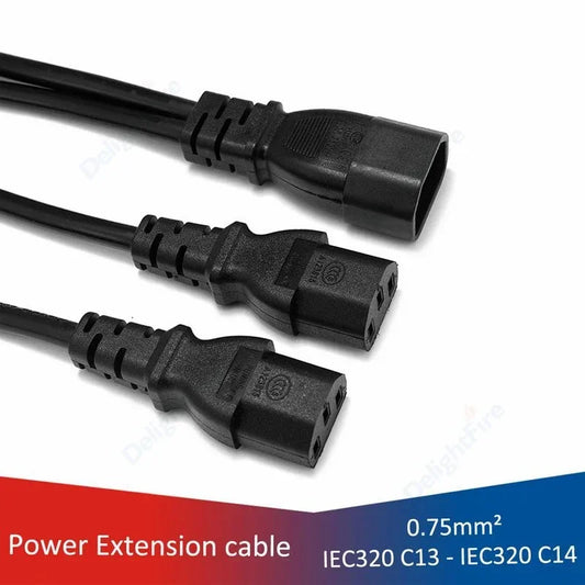 C13 C14 AC Power Cable 0.3M 1 To 2 Way Power Splitter Cord by 54Grid - Renewable Energy Store