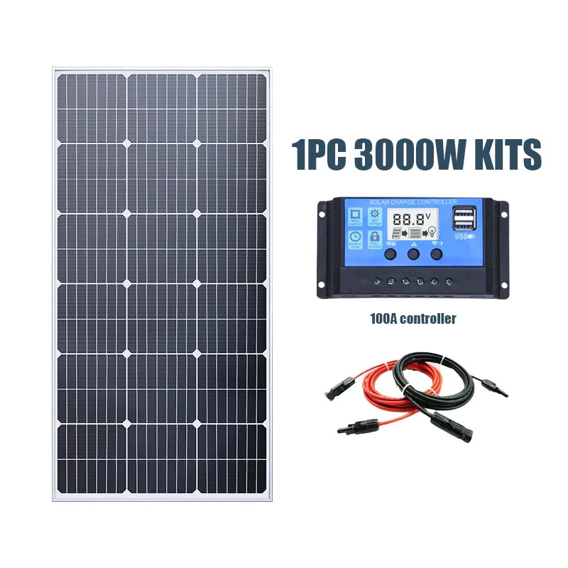 3000W Glass Rigid Solar Panel Kit 18V High Efficiency Monocrystalline by 54Grid - Renewable Energy Store