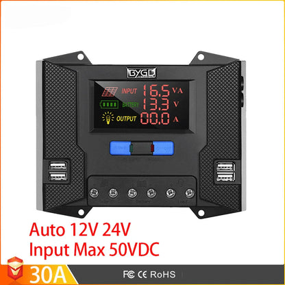 20A 30A 40A Solar System Charge Controller 12V 24V PV Regulator With Colorful Display by 54Grid - Renewable Energy Store