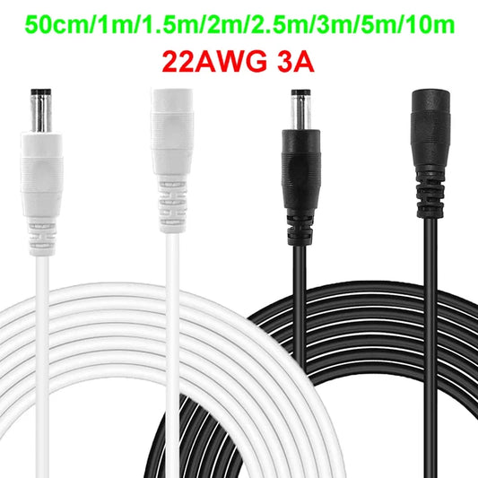 5.5mm 2.1mm DC Extension Cord 22AWG 3A for CCTV LED Lights by 54Grid - Renewable Energy Store