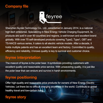 feyree 4.3inch Touch Screen Portable EV Charger Type2 / Type1 / GBT / TS-NACS EV Charger 16A 3.5kW 1Phase Smart APP WiFi Control