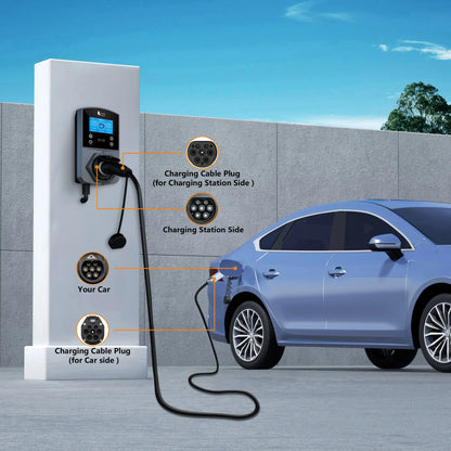 feyree EV Charging Cable Type2 Male Plug to GB/T Socket Car side 16A 3.5kW 32A 7kW 1Phase 11kW 22kW 3Phase for Electric Vehicle
