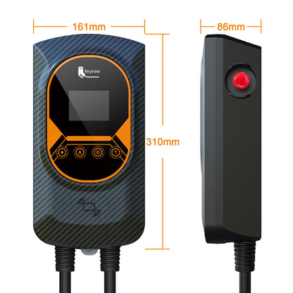 feyree EV Charger Type2 32A 7.6kW EVSE Wallbox 2.8inch Screen Current Adjustable Wallmounted Charging Station for Electric Car
