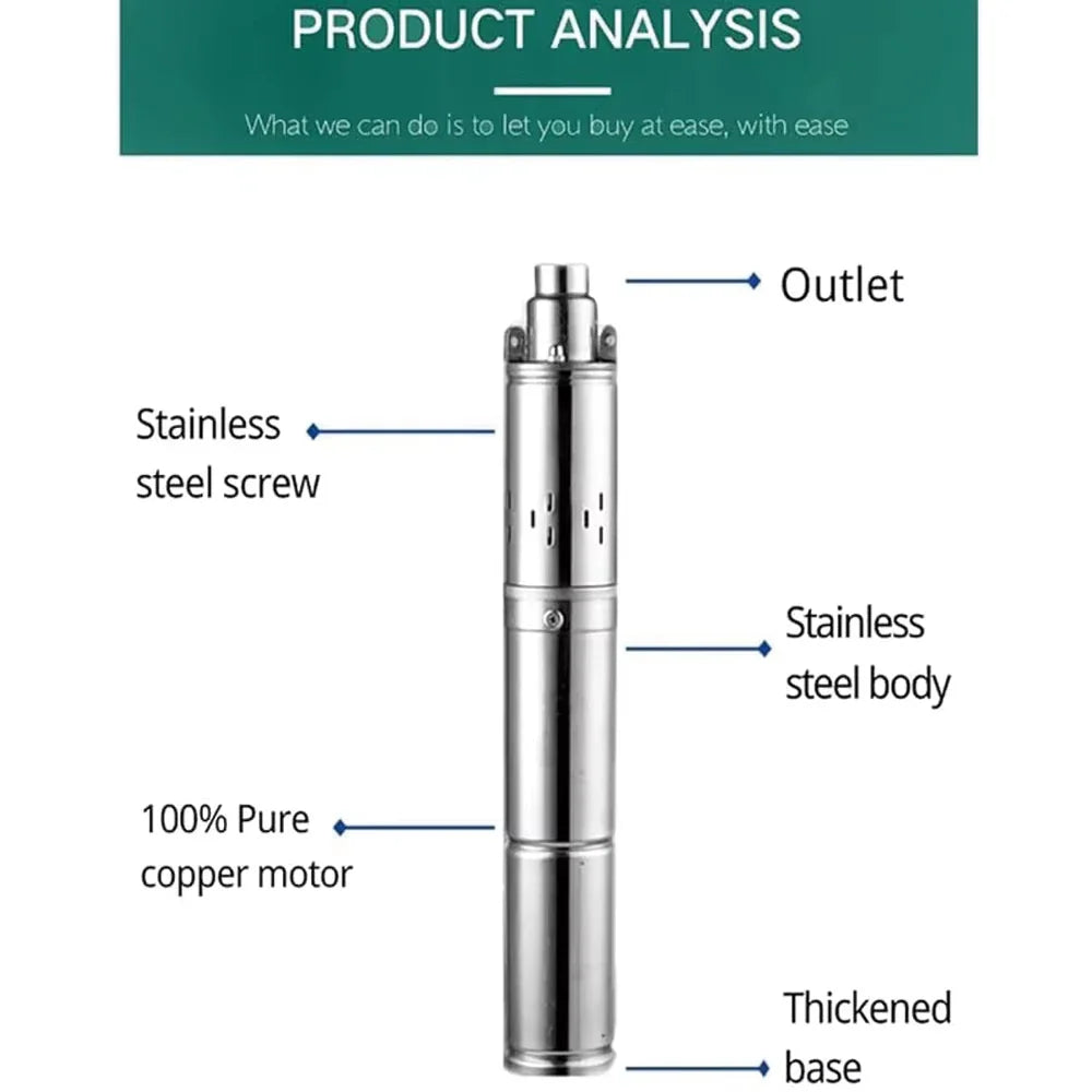750W 1000W 1200W DC Brushless Stainless Steel Submersible Pump by 54Grid - Renewable Energy Store