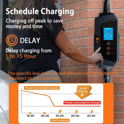 feyree 7KW 32A Adjustable EV Charger GBT Plug APP Bluetooth Version Set Charging Time EVSE Charging Box for Electric Vehicle