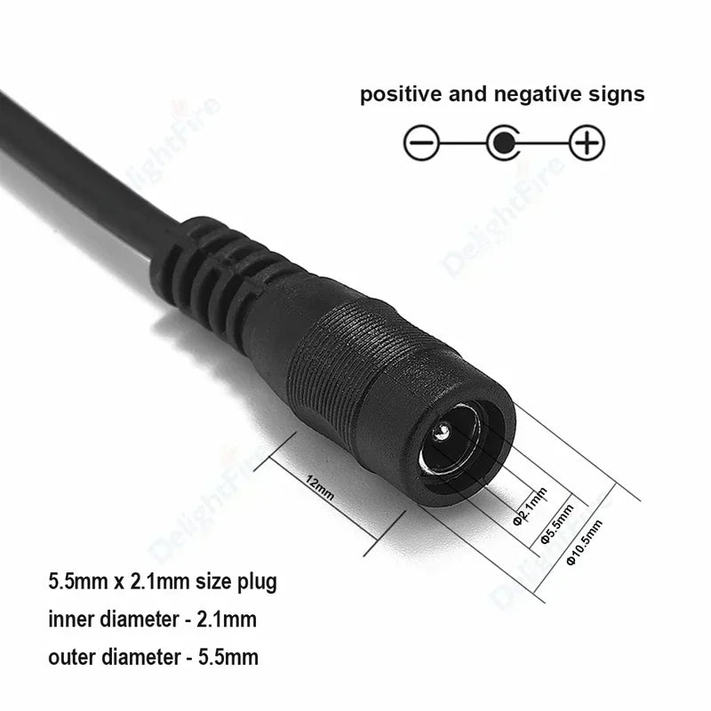 20AWG 5A DC Power Pigtail Wires 5V 12V Male Female Barrel Jack Cable by 54Grid - Renewable Energy Store