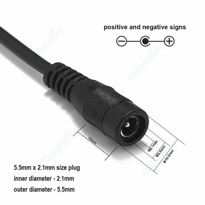 20AWG 5A DC Power Pigtail Wires 5V 12V Male Female Barrel Jack Cable by 54Grid - Renewable Energy Store