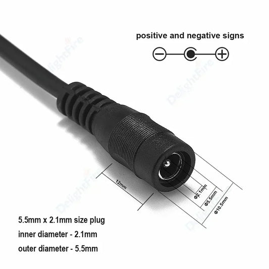 20AWG 5A DC Power Pigtail Wires 5V 12V Male Female Barrel Jack Cable by 54Grid - Renewable Energy Store