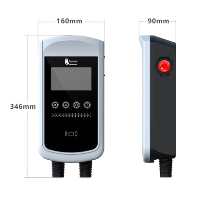 feyree EV Charger GB/T Socket 7.6kw 32A Wallbox 4.3 inch Big Screen APP Charge History Record 11kw 22kw 3 Phase Charging Station