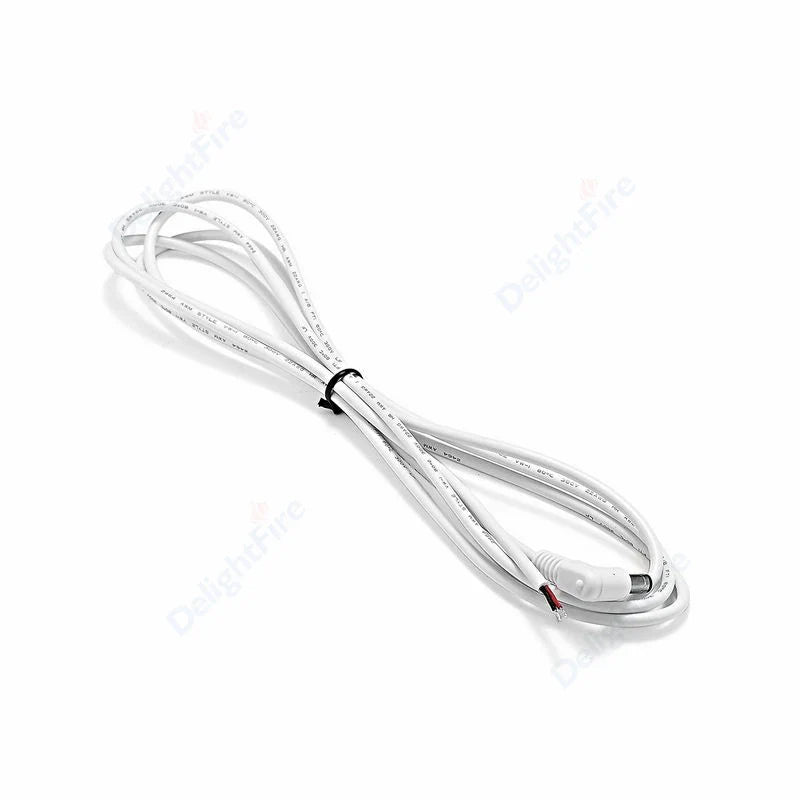 22AWG 3A 12V DC Power Pigtail Cable Male Female 5.5mm 2.1mm Barrel Jack 90 Degree Right Angle by 54Grid - Renewable Energy Store