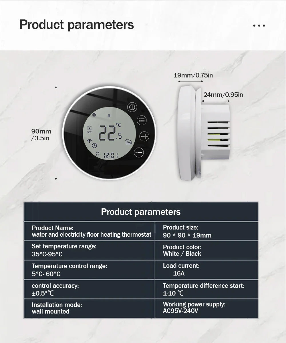 X7 TUYA APP WiFi Smart Thermostat Temperature Controller Floor Heating TRV Water Gas Boiler Remote Control for Alexa Google Home by 54Grid - Renewable Energy Store