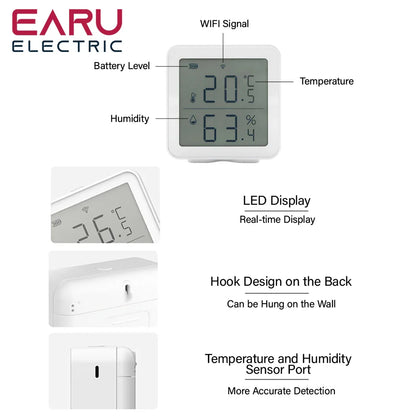 Tuya Smart Life WIFI Temperature Humidity Sensor Indoor Hygrometer Thermometer Detector Remote Control Support Alexa Google Home by 54Grid - Renewable Energy Store
