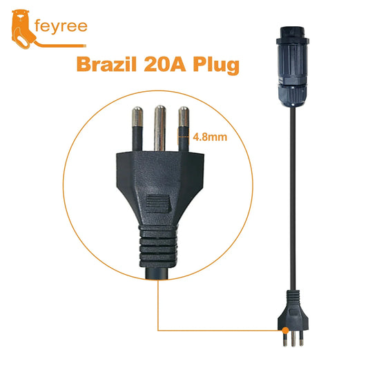 feyree 7kw Electric Vehicle Charging Adapter To EU AU Brazil Male Adapter EV Charger Connector Customized plug for Electric Car by 54Grid - Renewable Energy Store