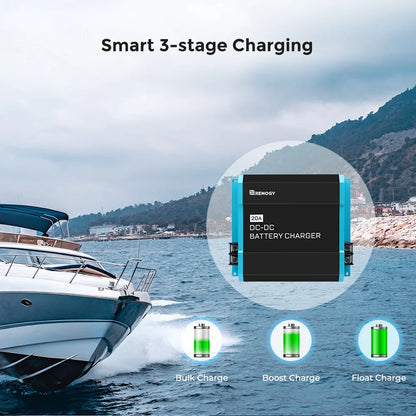 12V 20A DC to DC On-Board Battery Charger for Flooded, Gel, AGM by 54Grid - Renewable Energy Store