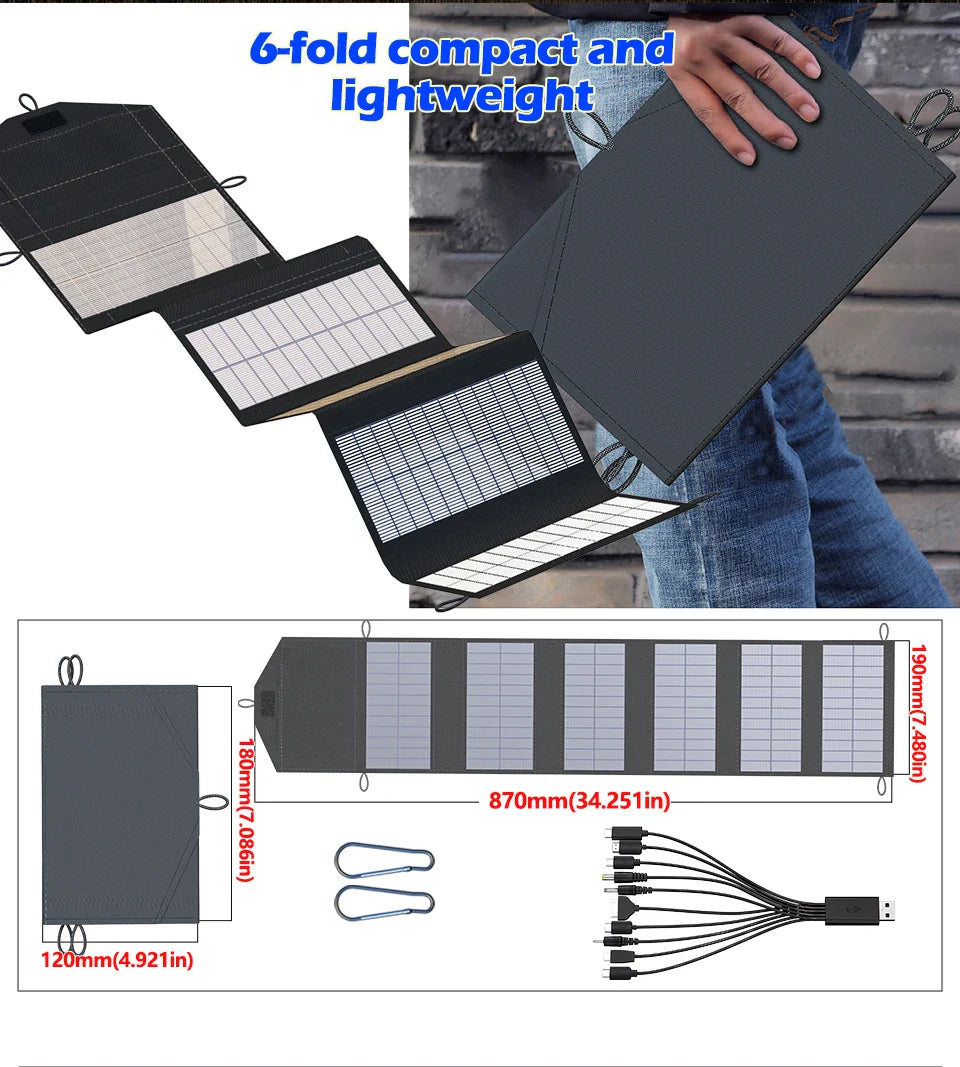 Portable Polysilicon Solar Panel Charger USB 800W 5V DC Foldable For Hiking And Camping by 54Grid - Renewable Energy Store