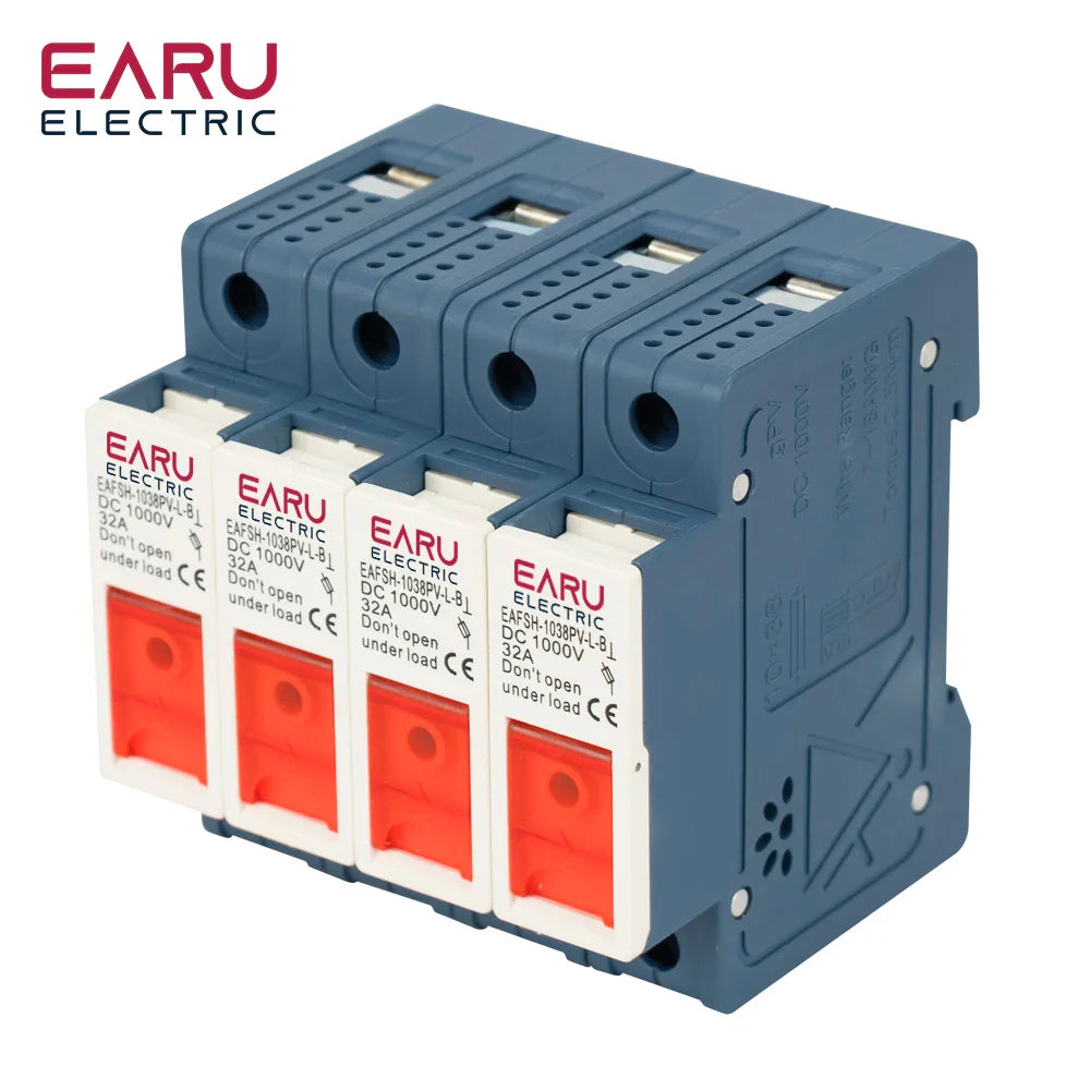 1P 2P 3P 4P Solar DC Fuse Holder High Voltage Solar PV DC 1000V Photovoltaic 6A-32A Photovoltaic System Protection Protector gPV