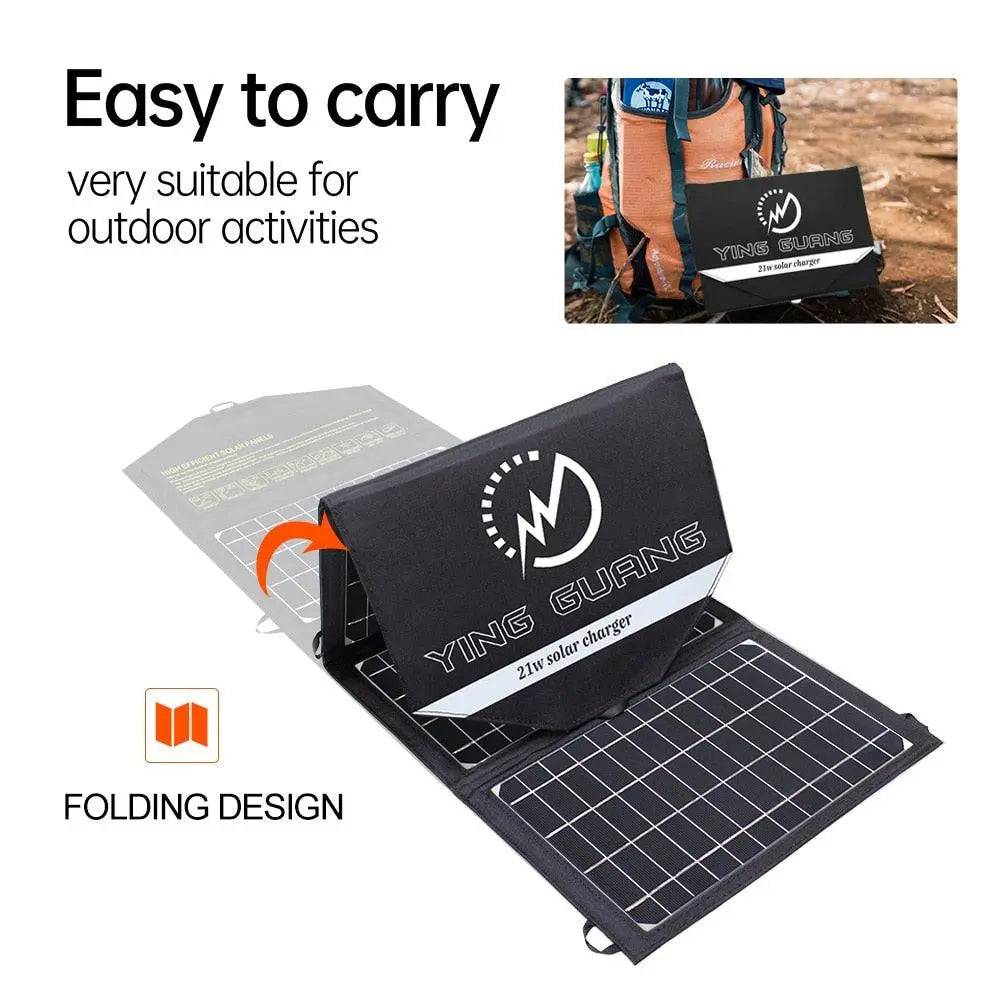 Solar Panel Original 21W 28W Foldable Portable Quick Charging 2 USB Port  Charger for 12V Battery Phone iPhone Samsung Power bank - 54Grid - Renewable Energy Store