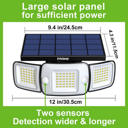 Solar Lights Outdoor with 3 Modes Motion Sensor Super Bright Wall Lamp IP65 Waterproof - 54Grid - Renewable Energy Store