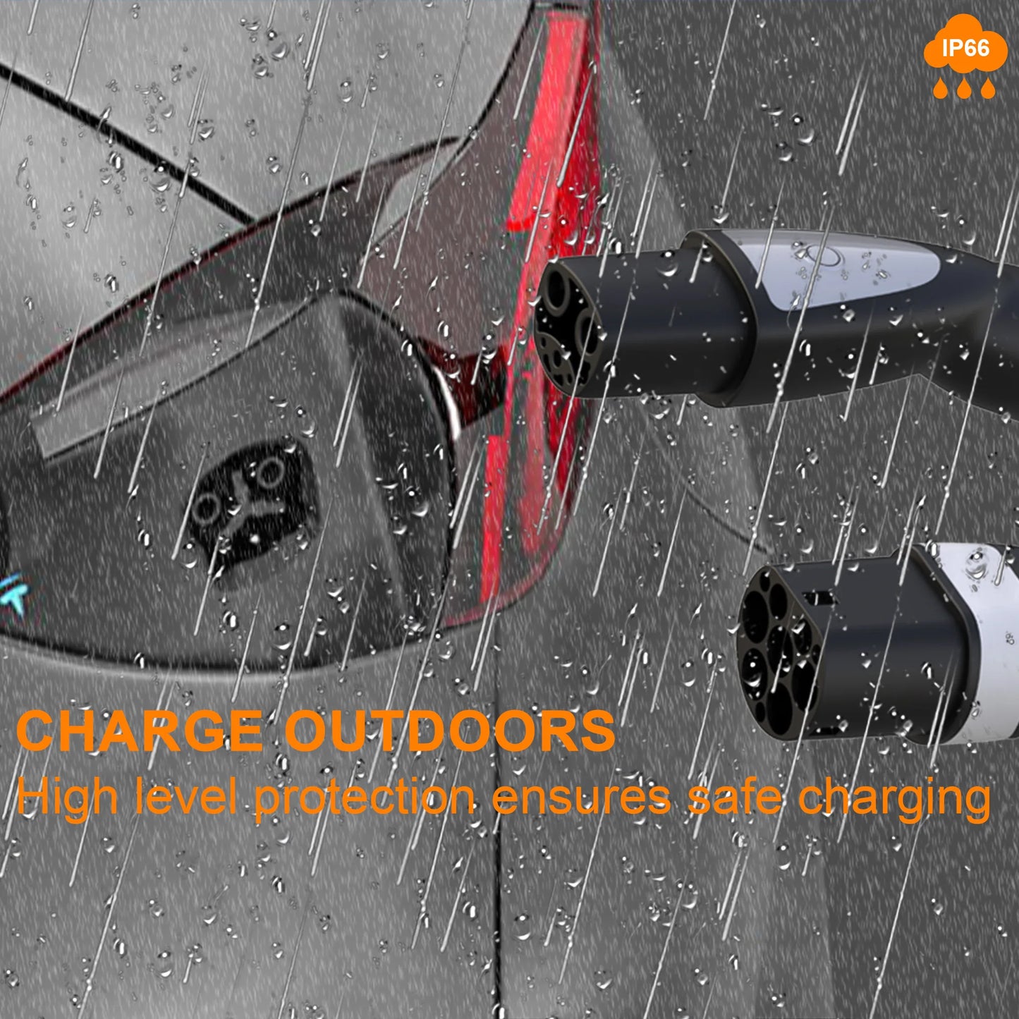 feyree 32A 7KW 1Phase Type2 to TS-NACS Socket 16A 3.5KW EV Charger Cable 5m for Tesla Model 3 Y X S for Public Charging Station