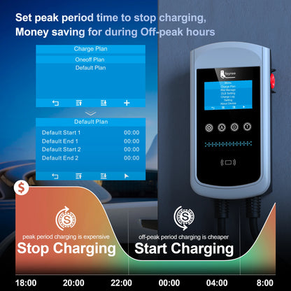 feyree Type1 32A 7.6kW EVSE Wallbox 4.3inch screen Dynamic Load Balancing 40A9.6kW50A12kW EV Charger Smart APP with Charging LOG