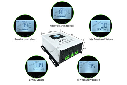 180VDC MPPT Solar Charge Controller 80A 60A 40A For Lithium Batteries by 54Grid - Renewable Energy Store