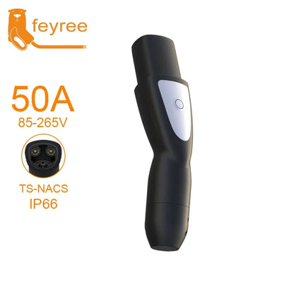 feyree TS-NACS Socket EV Charger Plug One-touch Wireless Open of Charging Cover 16A 32A 40A 50A Car Side for Model 3 X Y S