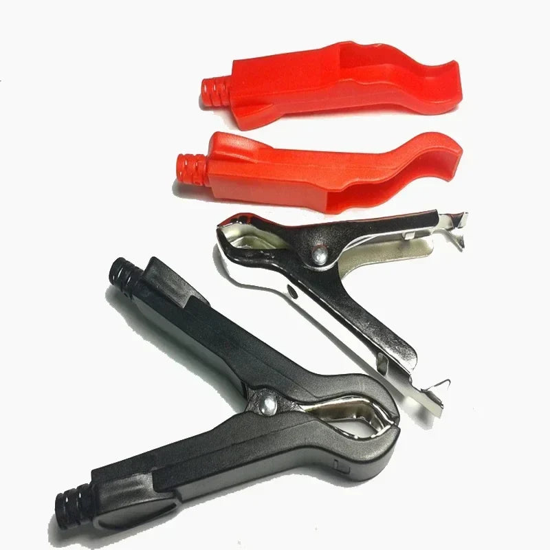 1 Pair 35A 75mm Red Black Crocodile Alligator Clips PVC Insulated by 54Grid - Renewable Energy Store