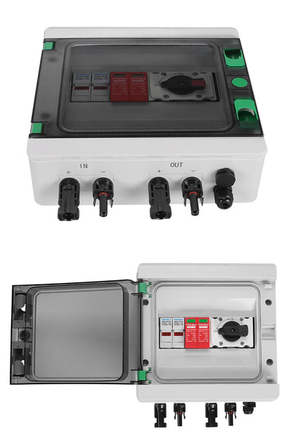 Waterproof Outdoor Surface Mounted DC Distribution Box Combiner with 1-in-1-out 1000V IP65 Solar PV Surge Lightning Protection by 54Grid - Renewable Energy Store