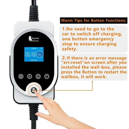 feyree EV Charger GB/T Socket 7KW 32A EVSE Wallbox APP Bluetooth Version Set Charging Time & Delay Time for Electric Vehicle Car