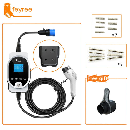 feyree EV Charger Type1 Plug 32A 40A 50A Fast Charging EVSE Wallbox for Electric Car Charging Station Adjust Current & Set Delay