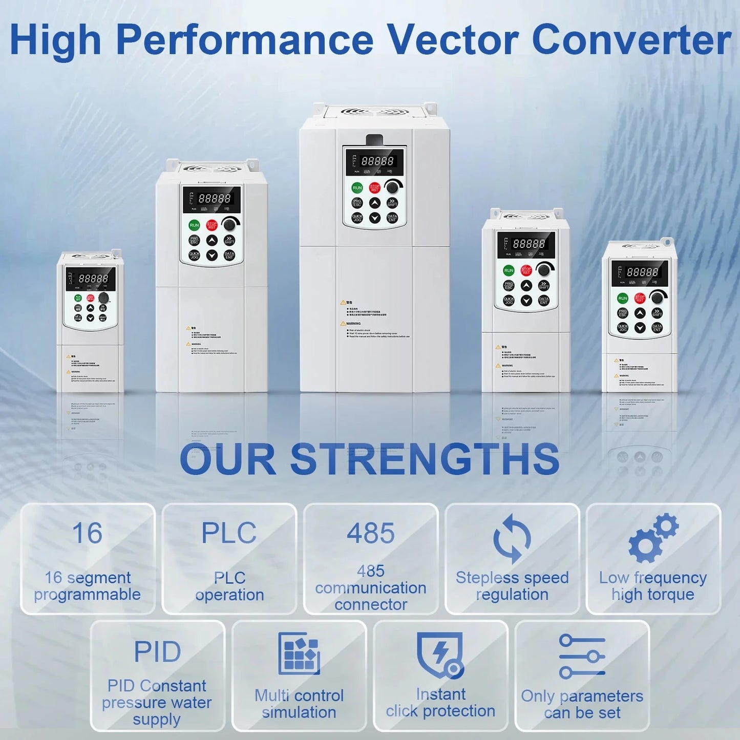 VFD Inverter 380V Three Phase Output 7.5KW/11KW Frequency Converter AC Drive - 54Grid - Renewable Energy Store