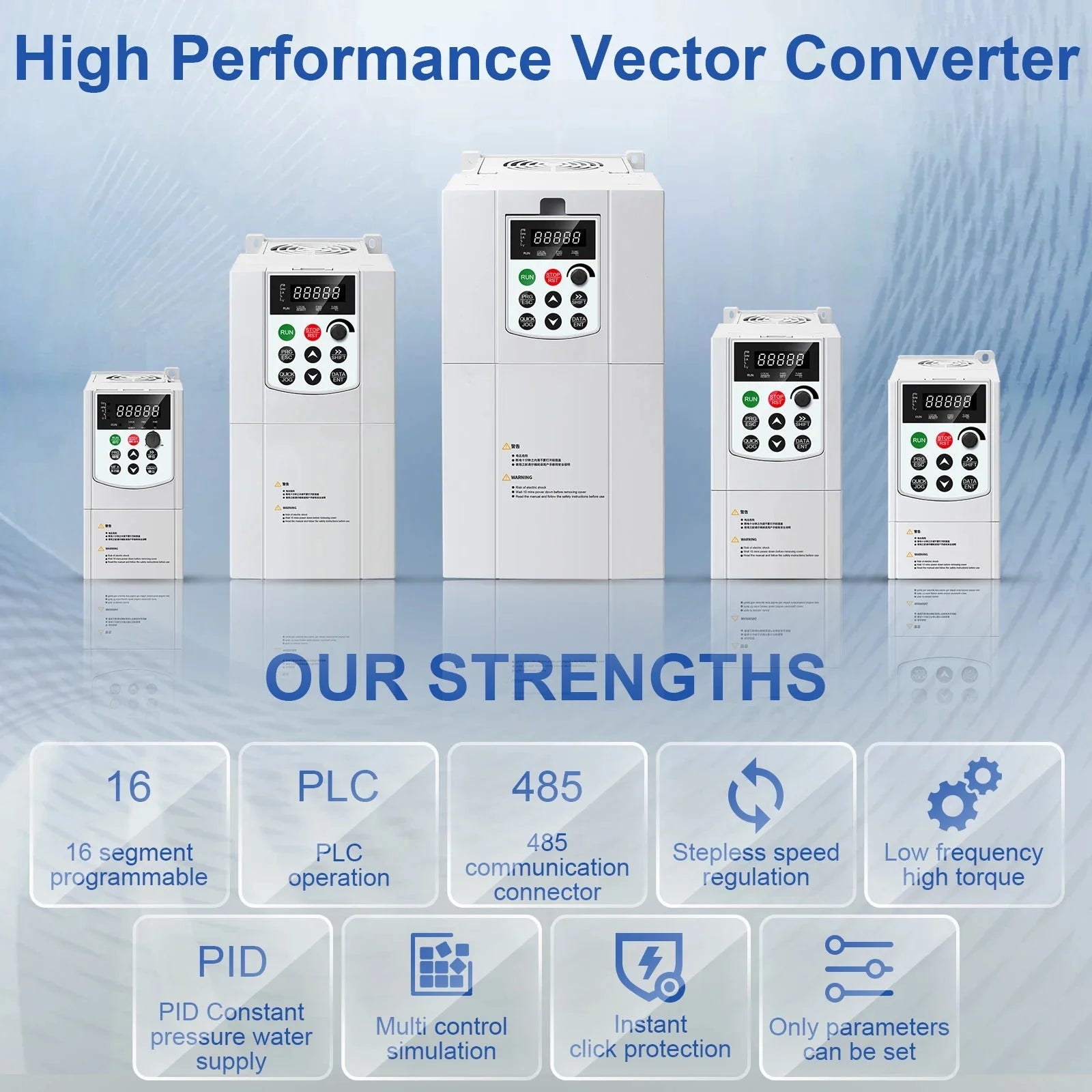 VFD Inverter 380V Three Phase Output 7.5KW/11KW Frequency Converter AC Drive - 54Grid - Renewable Energy Store