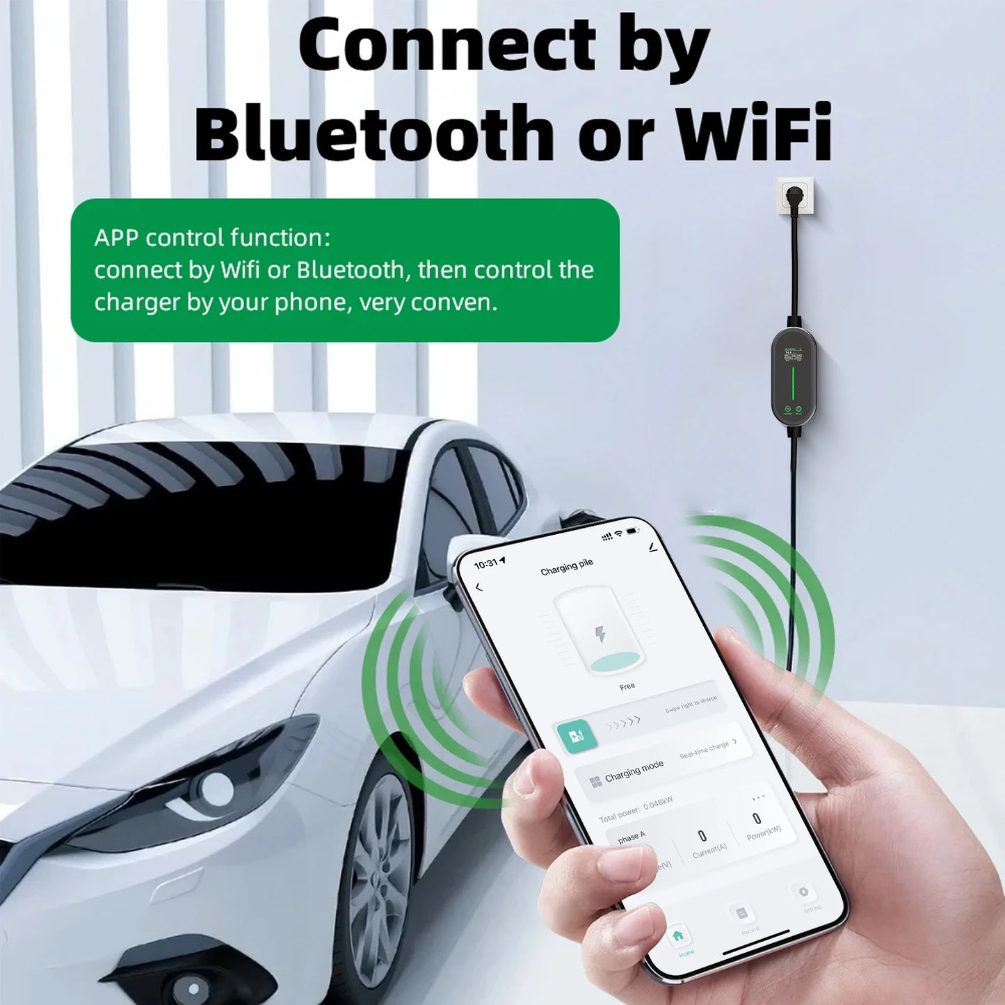 AFYEEV 3600W Portable Type2 IEC62196-2 EV Charger Type1 SAE J1772 Electric Car Charger GBT EVSE Charging Cable Wallbox EU Plug