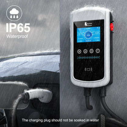 feyree Type2 EV Charger 4.3inch Screen 32A 7.6kW Dynamic Load Balancing 11kW 22kW 3Phase EVSE Wallbox APP with Charge History