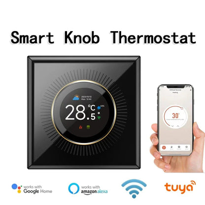 EARU Tuya Wifi Smart Knob Temperature Controller Digital Display Electric Floor Heating Water Gas Boiler for Alexa Google Home by 54Grid - Renewable Energy Store