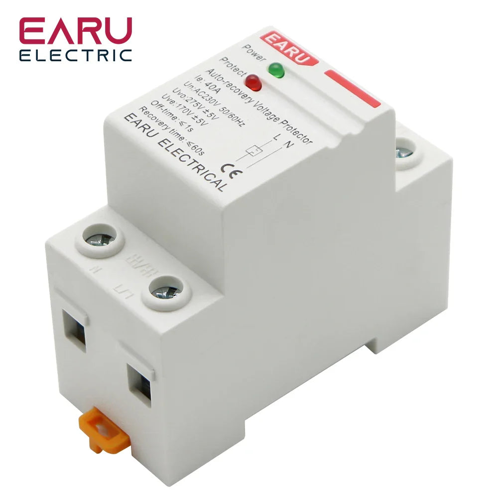 40A 63A 230V Din Rail Automatic Recovery Reconnect Over Voltage Under Voltage Protective Device Protection Relay by 54Grid - Renewable Energy Store