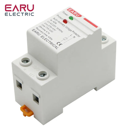 40A 63A 230V Din Rail Automatic Recovery Reconnect Over Voltage Under Voltage Protective Device Protection Relay by 54Grid - Renewable Energy Store